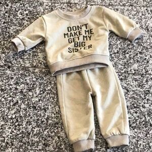 Sweatshirt and jogger set - “don’t make me get my big sister”